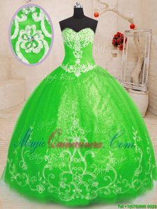 Inexpensive Sleeveless Lace Up Floor Length Beading and Appliques Sweet 16 Dresses