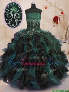Ideal Floor Length Ball Gowns Sleeveless Multi-color Quince Ball Gowns Lace Up