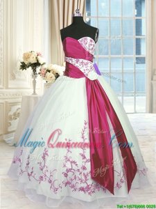 Custom Fit Organza Sleeveless Floor Length Sweet 16 Quinceanera Dress and Embroidery and Sashes|ribbons