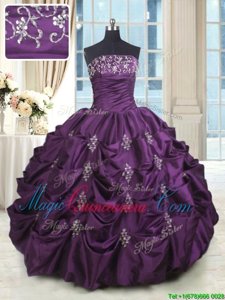 Sleeveless Lace Up Floor Length Beading and Appliques and Embroidery and Pick Ups Sweet 16 Dress