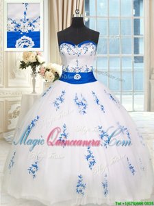 Superior Floor Length Ball Gowns Sleeveless White Sweet 16 Dress Lace Up