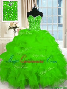 Fantastic Sweetheart Sleeveless Lace Up Sweet 16 Dress Organza