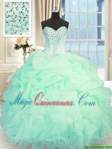 Admirable Floor Length Ball Gowns Sleeveless Apple Green Quinceanera Gowns Lace Up