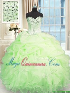 Floor Length Apple Green Quinceanera Dress Sweetheart Sleeveless Lace Up