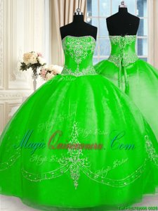 Sleeveless Beading and Embroidery Lace Up Vestidos de Quinceanera