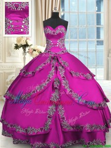 Adorable Sleeveless Beading and Embroidery Lace Up Quinceanera Gowns
