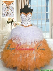 Floor Length Multi-color Quinceanera Dress Sweetheart Sleeveless Lace Up