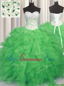 Sweetheart Sleeveless Lace Up Sweet 16 Quinceanera Dress Organza