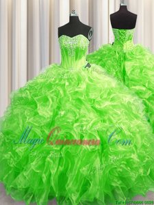 Colorful 15th Birthday Dress Sweetheart Sleeveless Sweep Train Lace Up