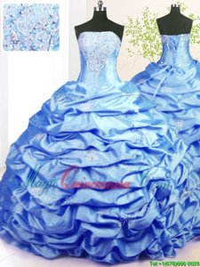 Sleeveless Sweep Train Beading and Pick Ups Lace Up Quinceanera Gowns