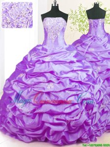 Classical Taffeta Sleeveless With Train Vestidos de Quinceanera Sweep Train and Beading