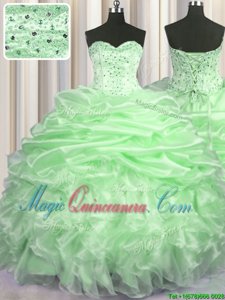 Eye-catching Pick Ups With Train Ball Gowns Sleeveless Quinceanera Gown Brush Train Lace Up
