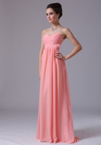 Watermelon Sweetheart Floor-length Chiffon Dama Dresses 2014