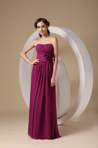 Violet Red Strapless Floor-length Chiffon Dress for Damas in Dunedin