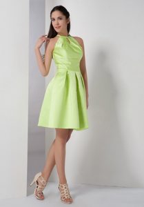 Yellow Green High-neck Knee-length Dresses for Damas in Melbourn