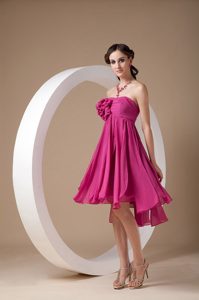 Strapless Mine-length Chiffon with Flowers Dama Dress in Bergen