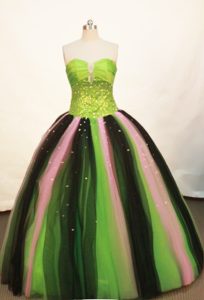 Strapless Multi-colored Sequined Dresses For a Quince 2013