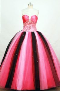 Cheap Multi color Tulle Beading Quinceanera Dresses Ruched