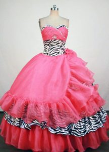 Pink Zebra Sweetheart Sweet 16 Dresses Ruffled in Bristol