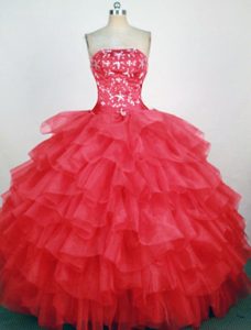 Berkshire Hot Pink Beaded Quinceanera Dress with Ruffles