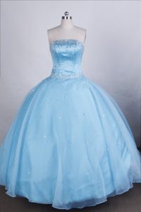 Discount Beaded Strapless Light Blue Brisbane Quinceanera Dress