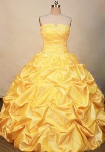 Discount 2013 Yellow Beading Quinceanera Dress for Military Ball