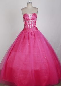 Ruching Appliques Hot Pink Sweet 16 Quinceanera Dress in Gladstone