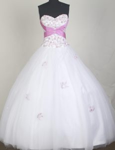 Appliques Sweetheart White Bundaberg Sweet 16 Dress for Quinceanera