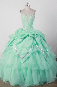 Sequin and Beading Sweetheart Mint Green Quincenera Dresses