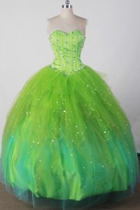 Sweetheart Beading Green Sweet 16 Dresses on Sale in Chincha Alta