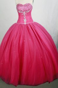 Rose Pink Sweetheart Beading Floor-length Quinceanera Dresses