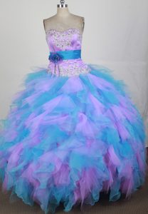 Beading Sweetheart Appliques Quinceanera Dresses with Sash