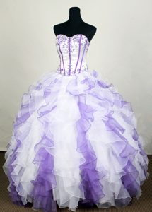 Beading and Ruffled Sweetheart Quinceanera Gowns Dresses in Piura