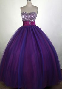 Stunning Sweetheart Beading Floor-length Purple Quinceanera Dresses
