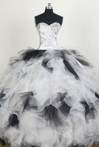 Ruched Beading Sweetheart Ruffled Quinceanera Dress in Paraguay City
