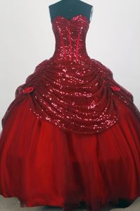 Sequin Sweetheart Handmade Flowers Floor-length Quinceanera Dress