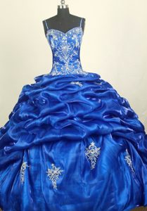 Floor-length Straps Beading Pick Up Applique Dress For a Quinceanera