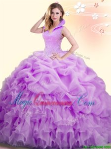 Colorful Sleeveless Backless Floor Length Beading and Appliques and Pick Ups 15th Birthday Dress