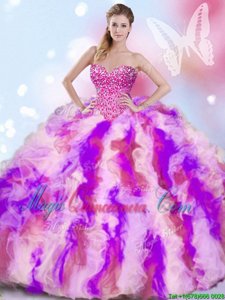 Organza Sleeveless Ball Gown Prom Dress and Beading and Ruffles