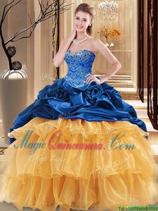 Popular Sleeveless Beading and Ruffles Lace Up Quinceanera Dresses