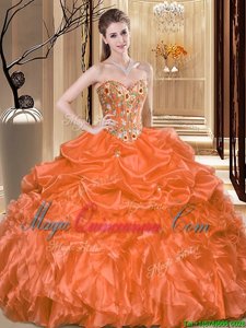 Classical Sleeveless Lace Up Floor Length Embroidery and Ruffles Sweet 16 Dresses