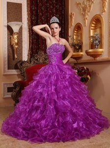 Beading Organza Ruffles Strapless Dresses 15 of Floor Length 2013