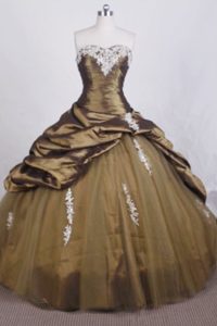 Appliques Ruched Sweetheart Floor-length Dresses For Quinceanera