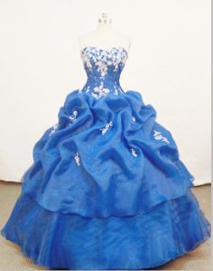 Organza Sweetheart Appliques Pick Ups Ruched Quinceanera Dresses