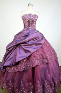 Purple Asymmetrical Neckline Beading and Appliques Dresses For a Quince