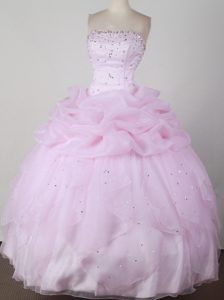 Ruffles Overlay and Sequin Scattered Dresses for A Quince in Pink