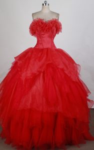 Tucks Bust and Boning Details Dress for Quinceanera Made in Tulle