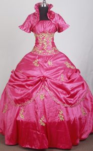 Matching Jacket with High Neck for Quince Dress with Gold Appliques