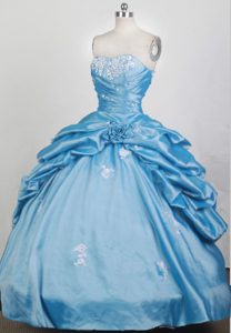 Ruffles Overlay Aqua Blue Sweet 16 Dresses Embellished Ruching