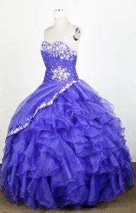 Purple with Ruffled Layers 2013 Romantic Quinceanera Gown